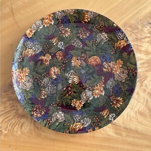 Handmade Decoupage Floral Patterned Plate